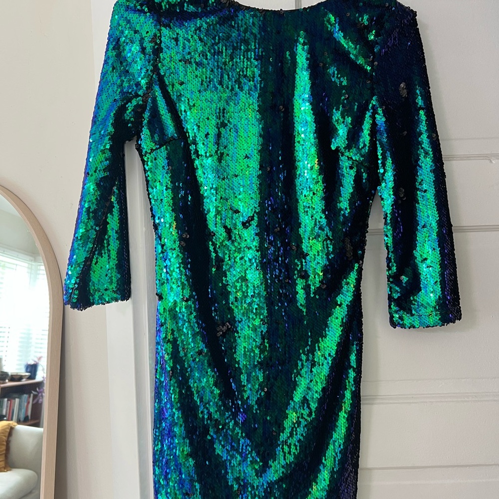 Green and Blue Sequin Dress - Never worn!